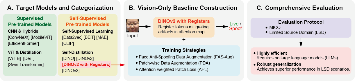 Overview of benchmarking framework and proposed vision-only baseline